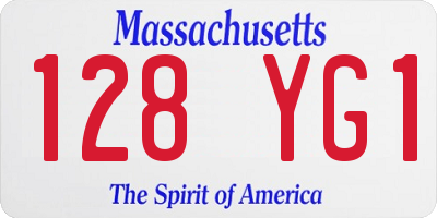 MA license plate 128YG1