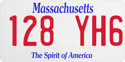 MA license plate 128YH6