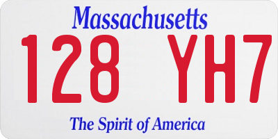 MA license plate 128YH7