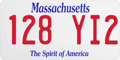 MA license plate 128YI2
