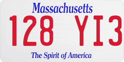 MA license plate 128YI3