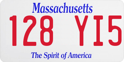 MA license plate 128YI5