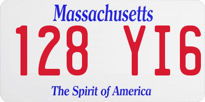 MA license plate 128YI6