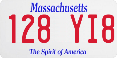 MA license plate 128YI8