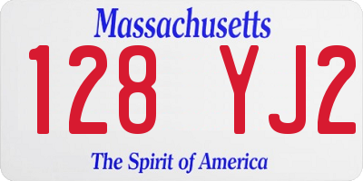 MA license plate 128YJ2
