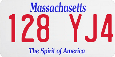 MA license plate 128YJ4