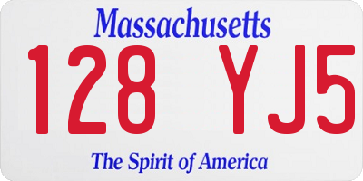 MA license plate 128YJ5