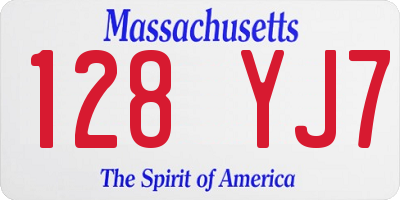 MA license plate 128YJ7