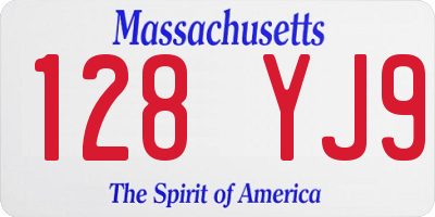 MA license plate 128YJ9