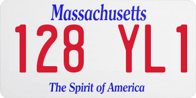 MA license plate 128YL1