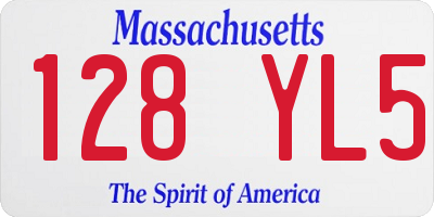 MA license plate 128YL5