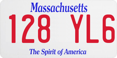 MA license plate 128YL6
