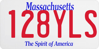 MA license plate 128YLS