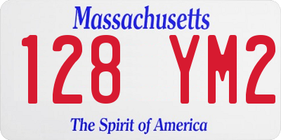 MA license plate 128YM2