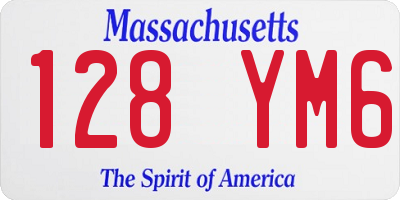 MA license plate 128YM6