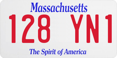 MA license plate 128YN1