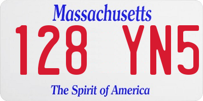 MA license plate 128YN5