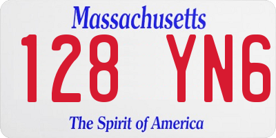 MA license plate 128YN6