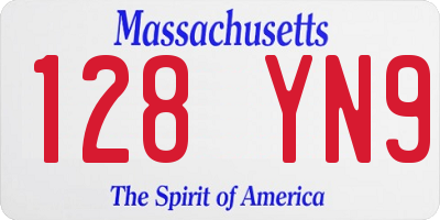 MA license plate 128YN9