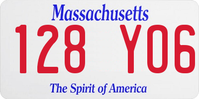 MA license plate 128YO6