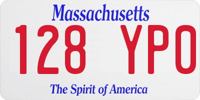 MA license plate 128YP0