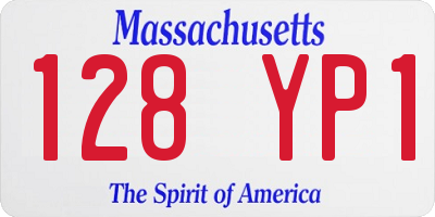 MA license plate 128YP1