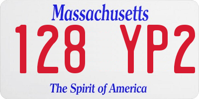 MA license plate 128YP2