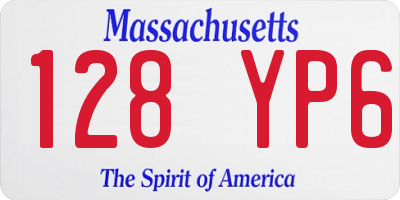 MA license plate 128YP6