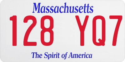 MA license plate 128YQ7