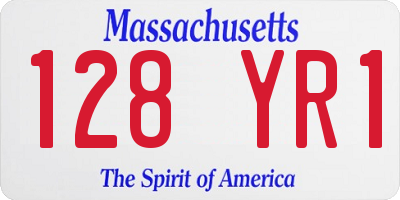 MA license plate 128YR1