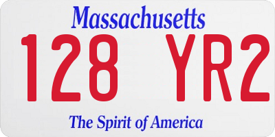 MA license plate 128YR2