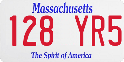MA license plate 128YR5