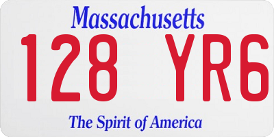 MA license plate 128YR6