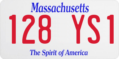 MA license plate 128YS1