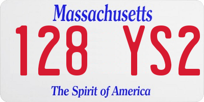 MA license plate 128YS2