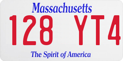 MA license plate 128YT4