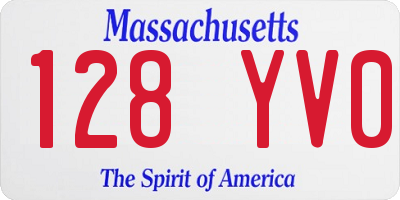 MA license plate 128YV0
