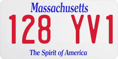 MA license plate 128YV1