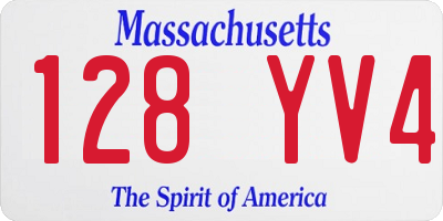 MA license plate 128YV4