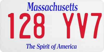 MA license plate 128YV7