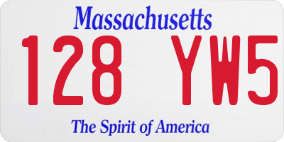 MA license plate 128YW5