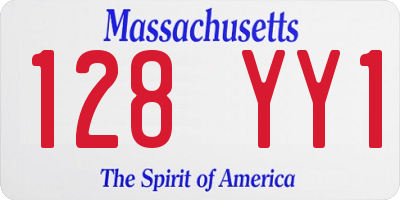 MA license plate 128YY1
