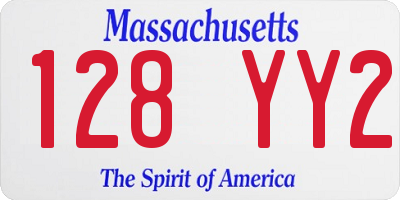 MA license plate 128YY2