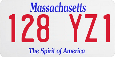MA license plate 128YZ1