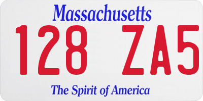MA license plate 128ZA5