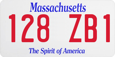 MA license plate 128ZB1