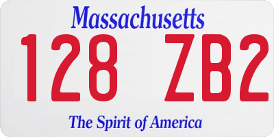 MA license plate 128ZB2