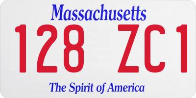 MA license plate 128ZC1