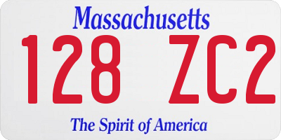 MA license plate 128ZC2