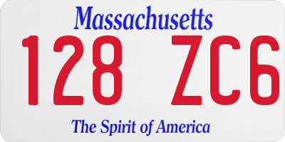 MA license plate 128ZC6